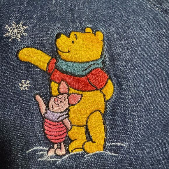 DISNEY CATALOG Women's Vintage Winnie The Pooh Christmas Snow Scene Overalls - Picture 6 of 11
